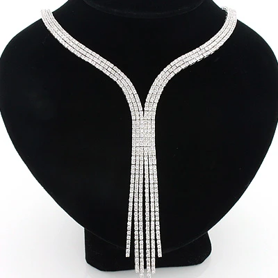 Designer Diamond Tassle Necklace 11.70ct 18K White Gold - Image 3