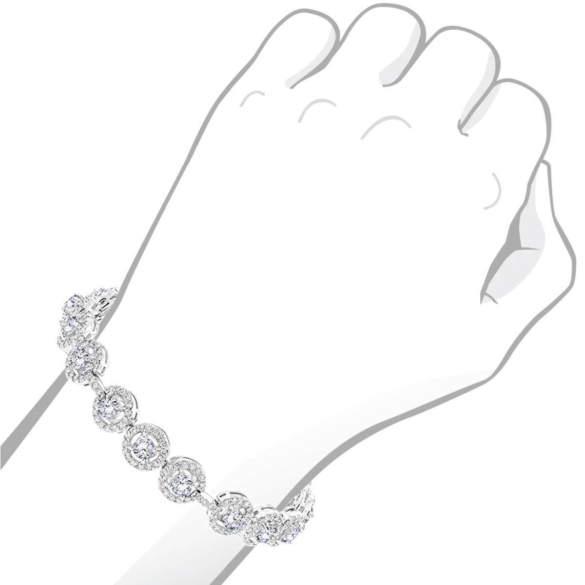 Designer 18K White Gold Diamond Bracelet For Women 6ct By Luxurman - Image 5
