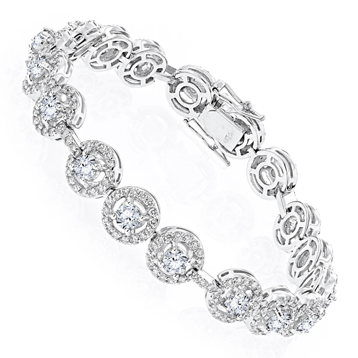 Designer 18K White Gold Diamond Bracelet For Women 6ct By Luxurman