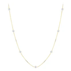 14K Yellow Gold Diamonds By The Yard Necklace 0.7ct 16-20 Inches