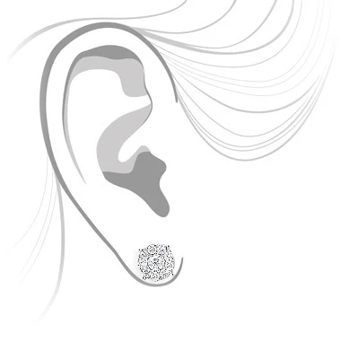 Diamond Cluster Stud Earrings 14K White Gold 1.38ct - Image 2