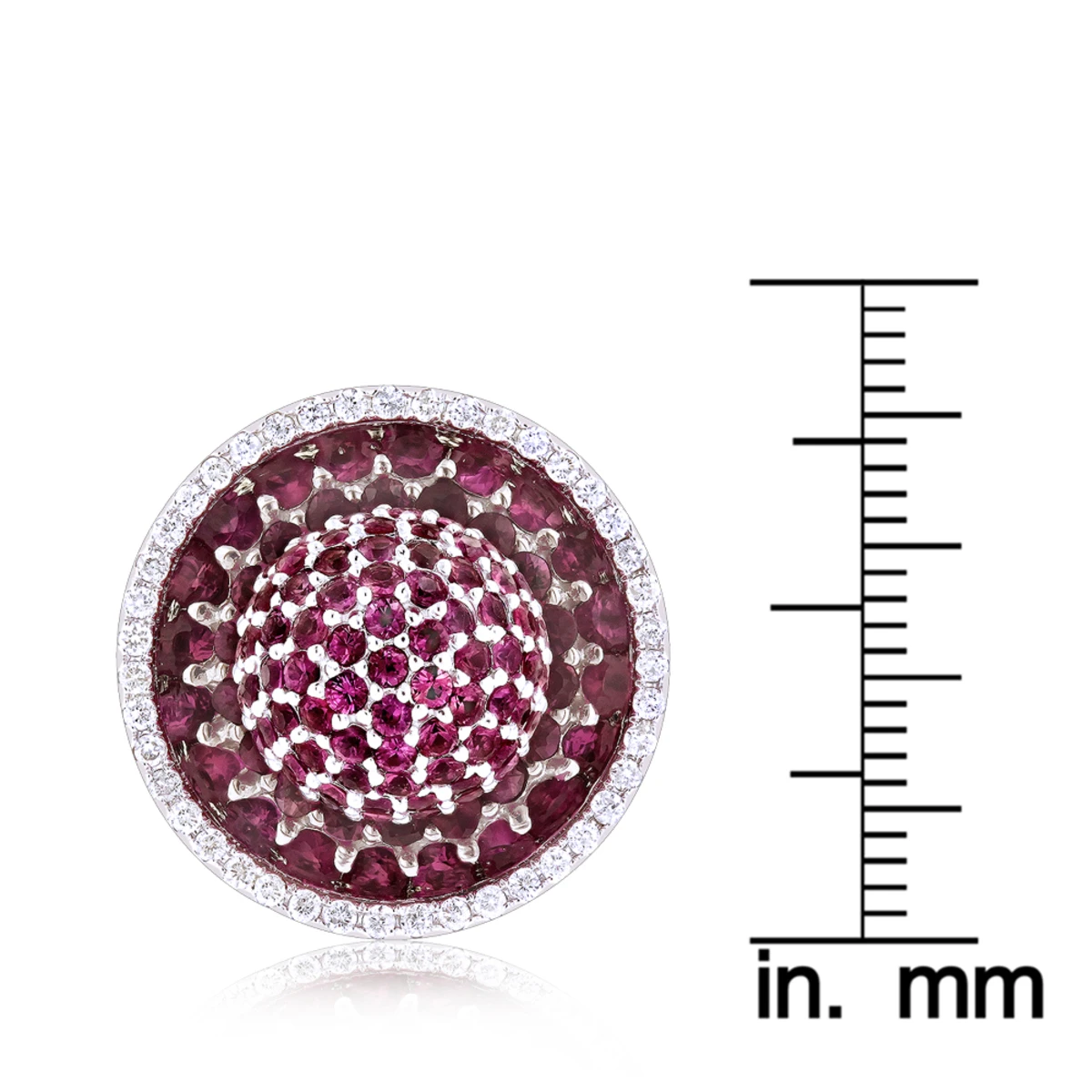 14K White Gold Diamond & Pink Sapphire Cocktail Ring For Women 3.25 - Image 6