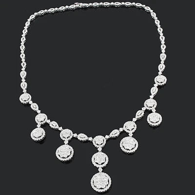 Diamond Necklace 18K White Gold 15.20ct