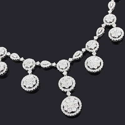 Diamond Necklace 18K White Gold 15.20ct - Image 2