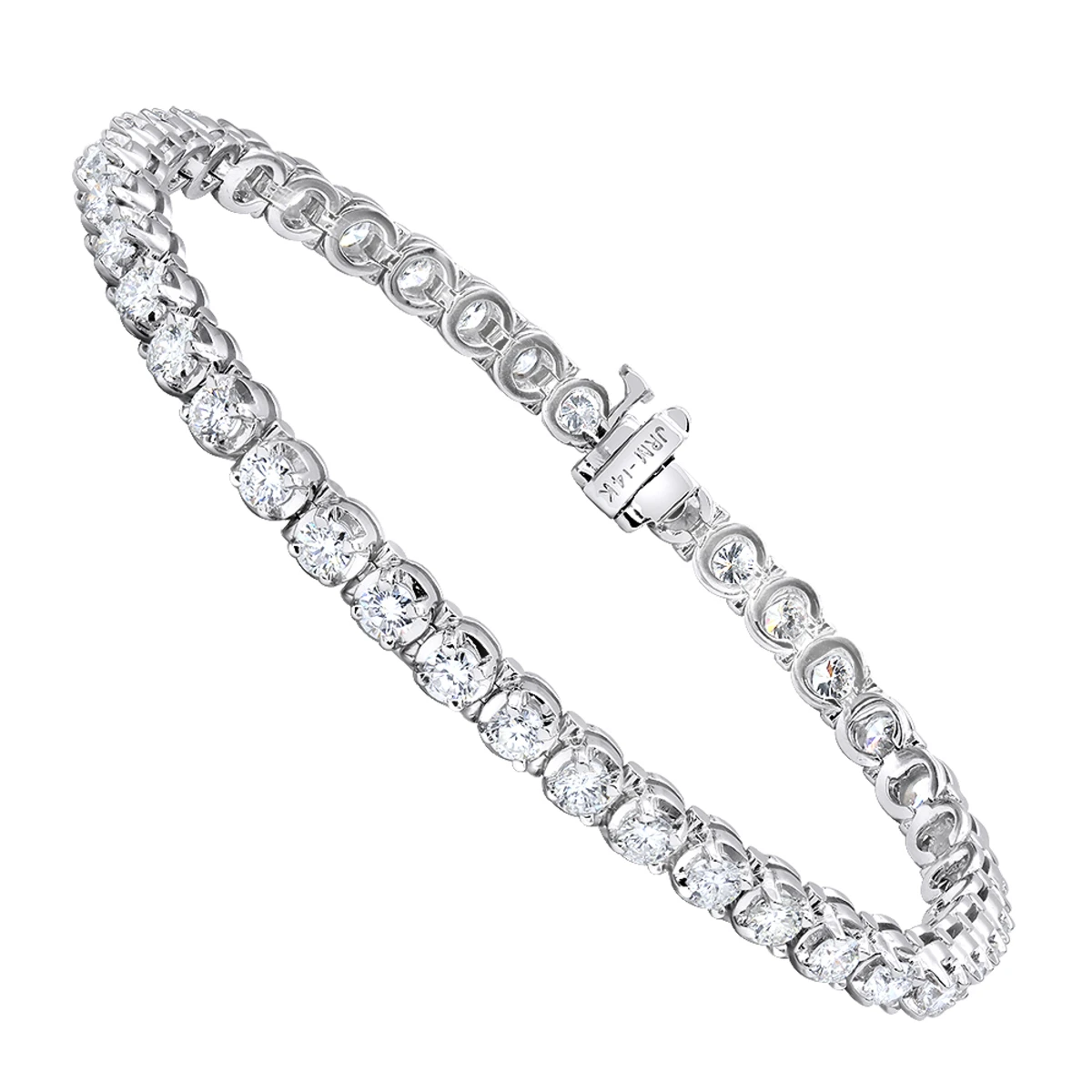 Diamond Tennis Bracelet 5.50ct - 14K White Gold Round Prong