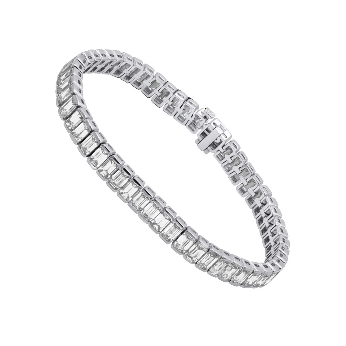 Emerald Cut Diamond Tennis Bracelet 16ct Platinum