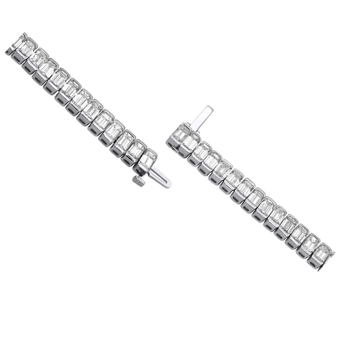 Emerald Cut Diamond Tennis Bracelet 16ct Platinum - Image 2
