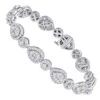 In Line 14K White Gold Unique Round Diamond Drop Bracelet For Women 7 Carat