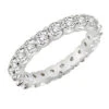 14K White Gold 1.4ct Round Cut Shared Prong Diamond Eternity Wedding Ring