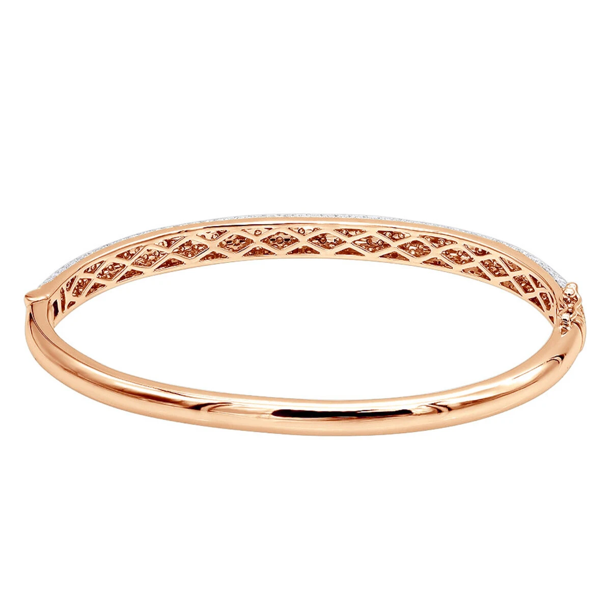 14K White Gold Pave Diamond Bangle Bracelet For Women 4.75ct By LUXURMAN - Image 6