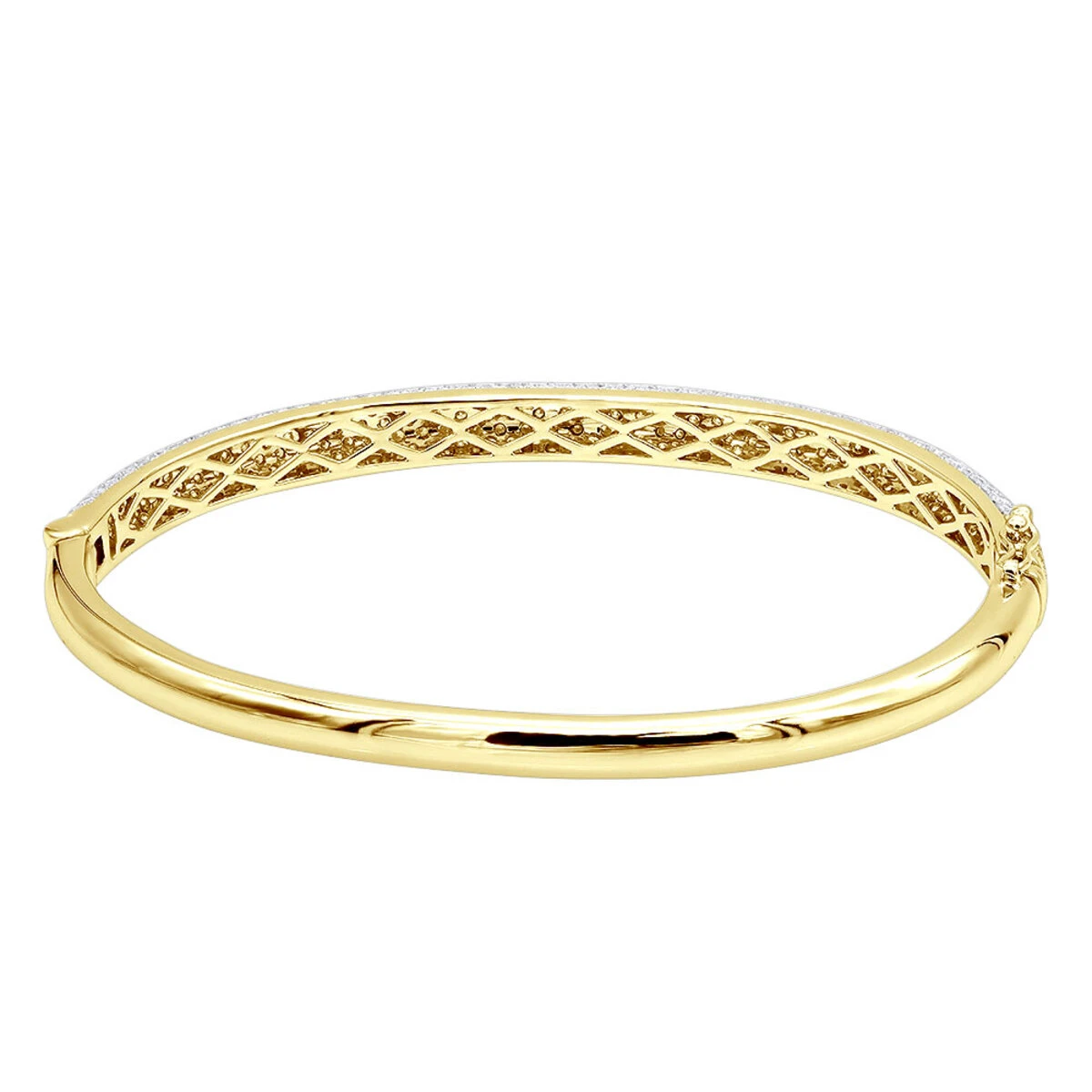 14K White Gold Pave Diamond Bangle Bracelet For Women 4.75ct By LUXURMAN - Image 5