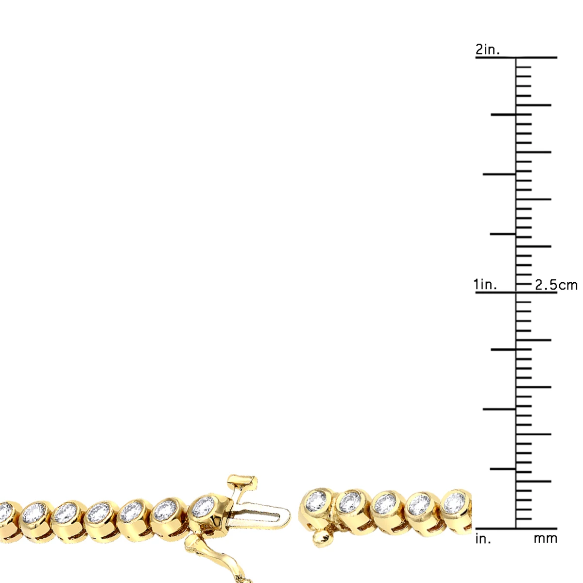 3 Carat Modern Bezel Set Round Cut Diamond Tennis Bracelet 14K Yellow Gold - Image 7