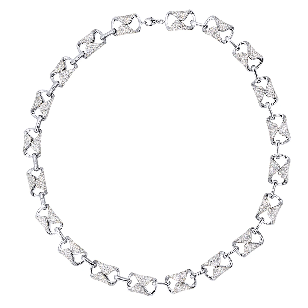 Luxurman Unique 14K Yellow Gold Pave Diamond Necklace For Women 12.9ct - Image 2