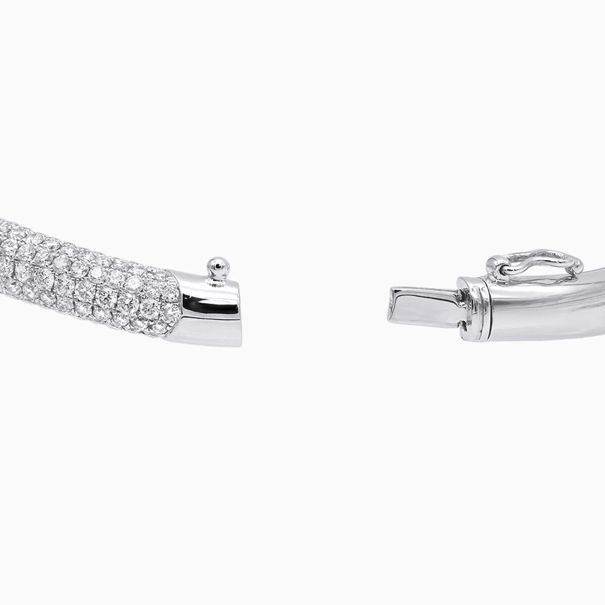 Women's Diamond Snakes Bangle Bracelet 18K White Gold By Joe Rodeo 6.44Ct - Image 4