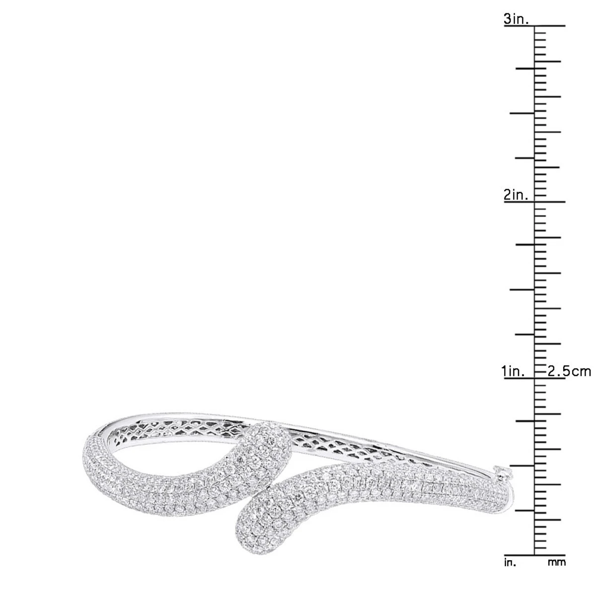 Women's Diamond Snakes Bangle Bracelet 18K White Gold By Joe Rodeo 6.44Ct - Image 8
