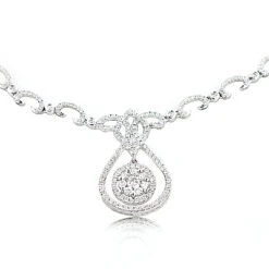 Ladies Diamond Drop Necklace 1.70ct 14K Rose Gold