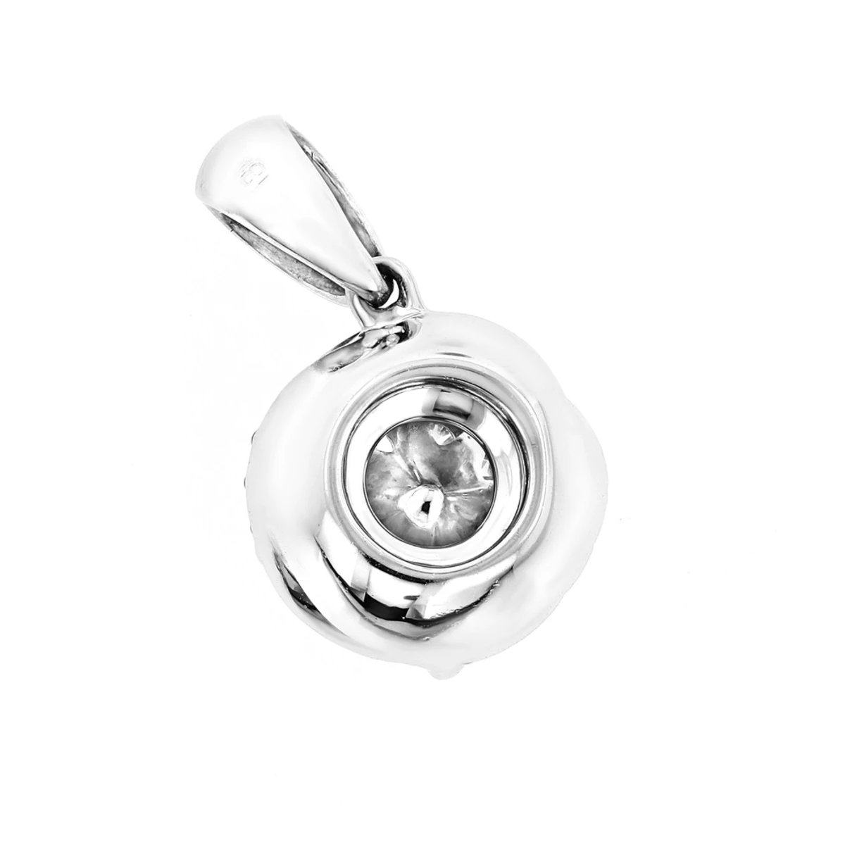 Luccello Designer Diamond Circle Pendant 0.42ct 18K White Gold - Image 4