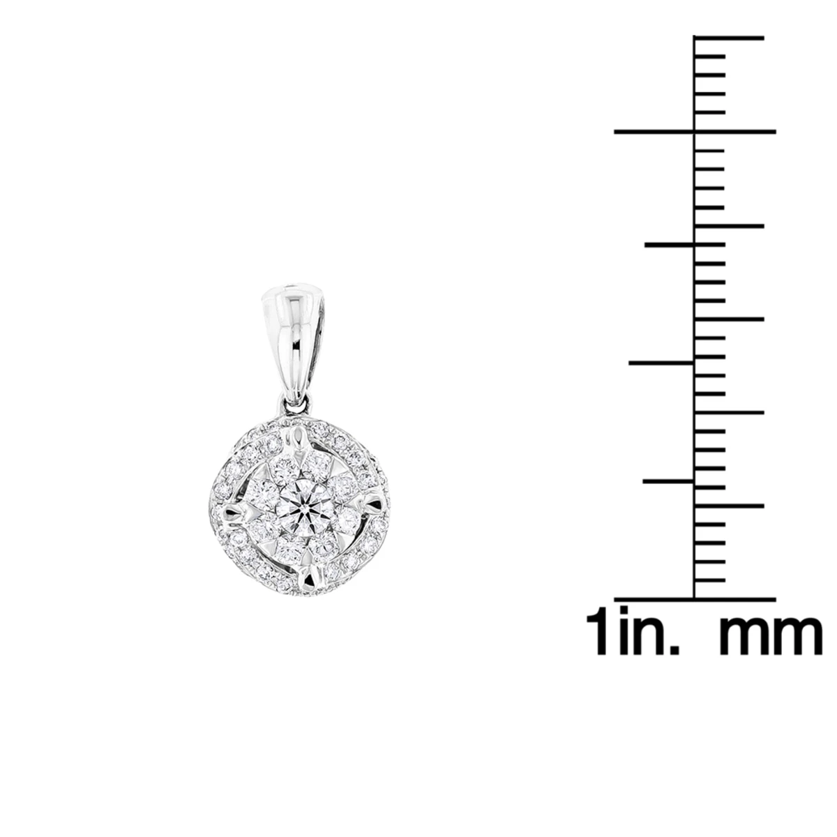 Luccello Designer Diamond Circle Pendant 0.42ct 18K White Gold - Image 6