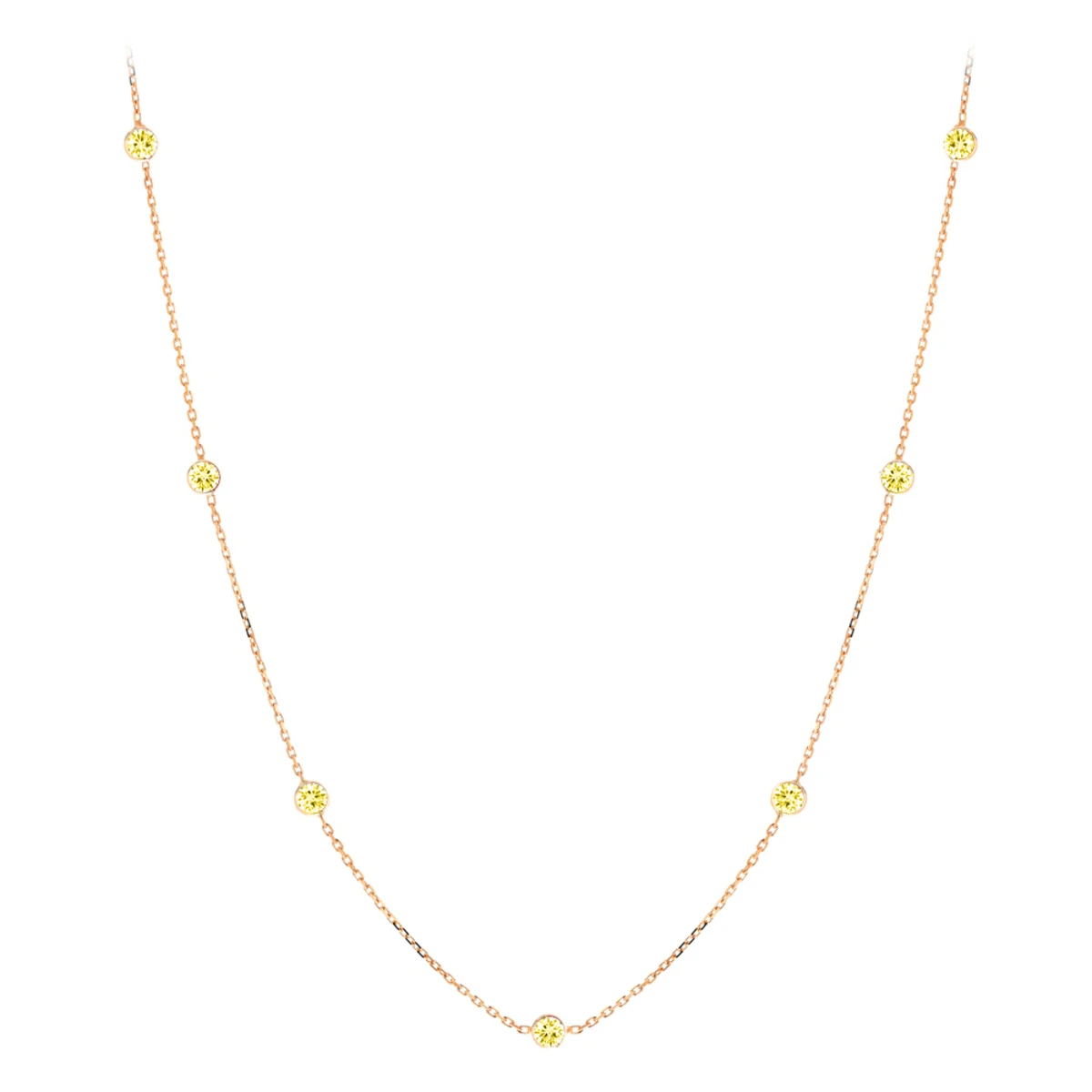 Luxurman 14K Yellow Gold Chain Necklace With Yellow Diamonds By The Yard 0.7ct - Image 3