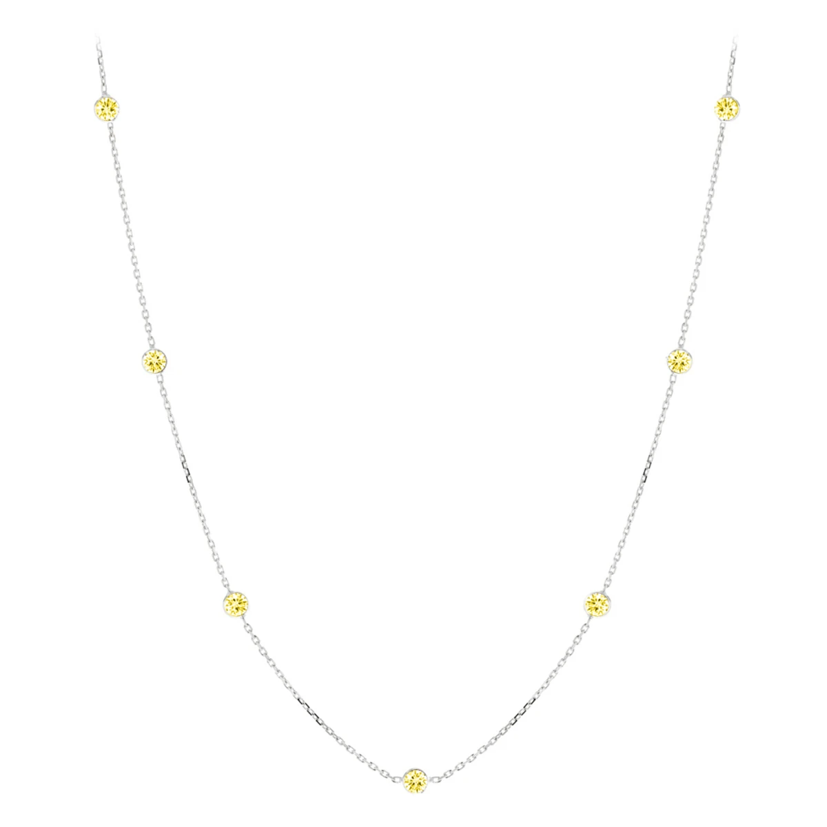 Luxurman 14K Yellow Gold Chain Necklace With Yellow Diamonds By The Yard 0.7ct - Image 2