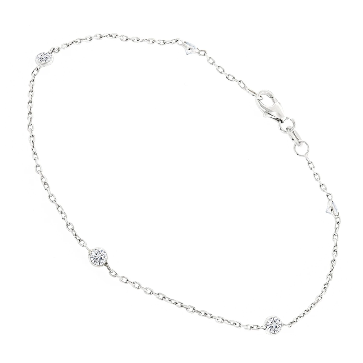 Luxurman 14K White Gold Diamond By The Yard Bracelet For Women 1/2 Carat 7in