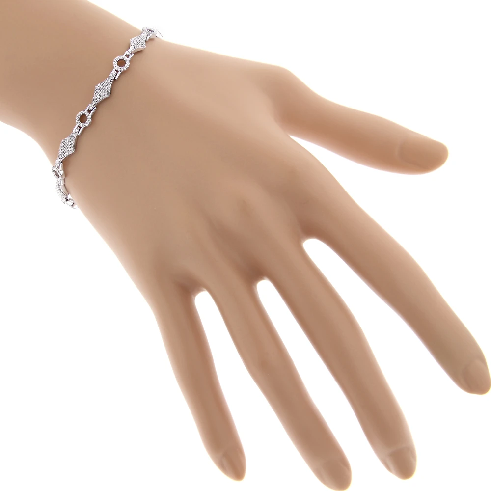 Pave Bracelets 14K Gold Ladies Diamond Bracelet 1.1ct - Image 5