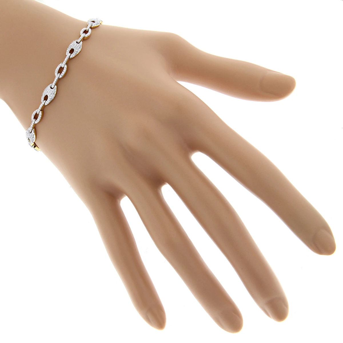 Pave 14K White Gold Ladies Diamond Bracelet 1.1ct - Image 5