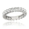 Platinum Cushion Cut Diamond Eternity Band Diamond Anniversary Ring 3ct