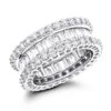 Platinum Diamond Eternity Band With Baguette And Round Diamonds 5.72ct