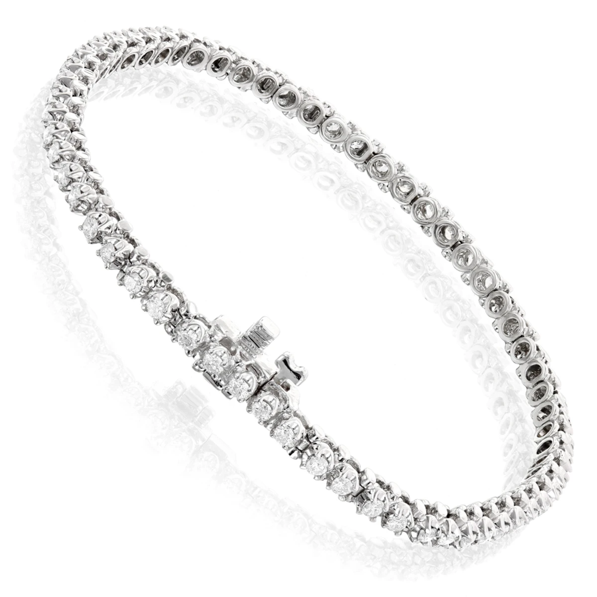 Round Diamond Tennis Bracelet 10K White Gold Yellow Gold Rose Gold 1.5ct - Image 4