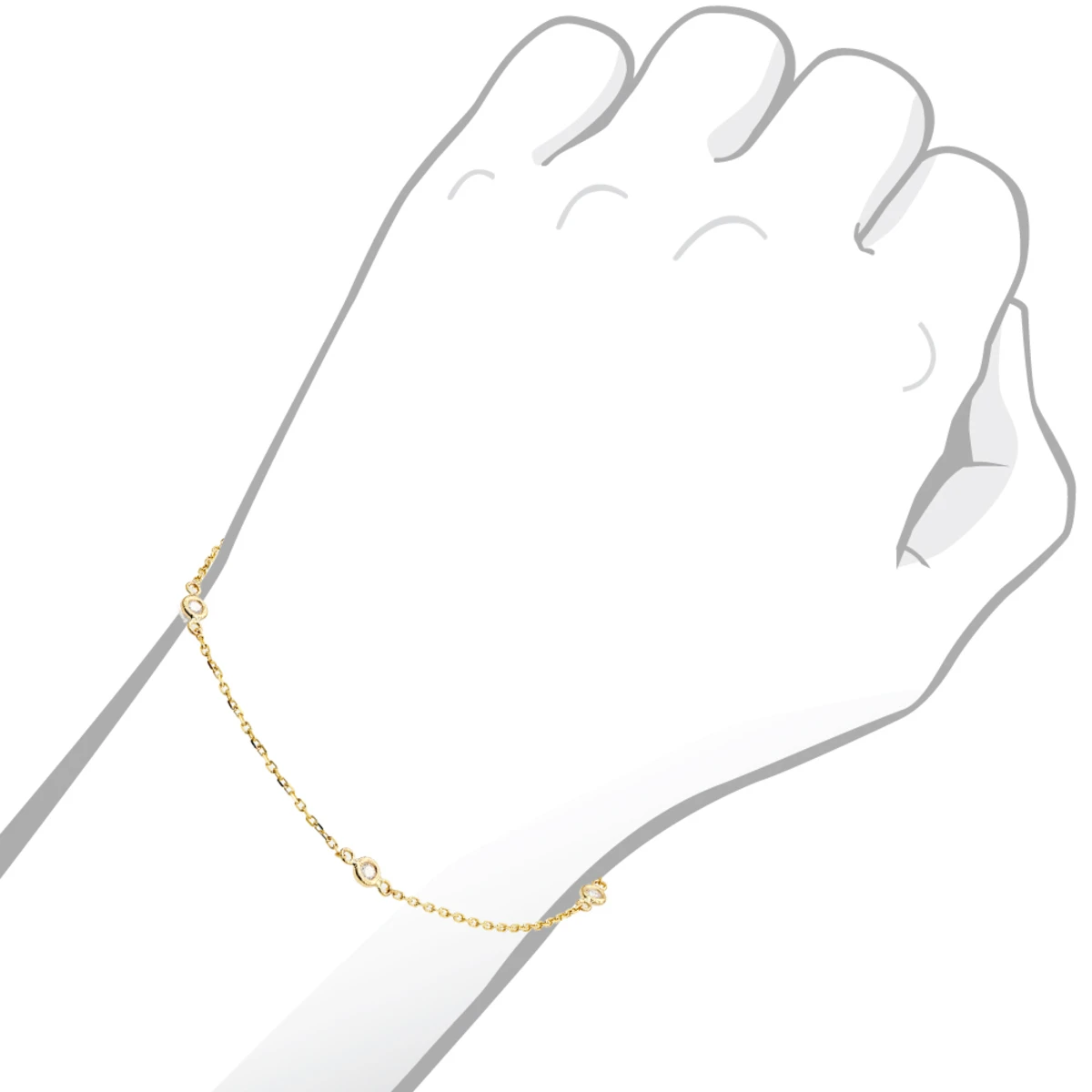 Solid 14K Yellow Gold Diamonds By The Yard Bracelet For Women 0.15ct - Image 4