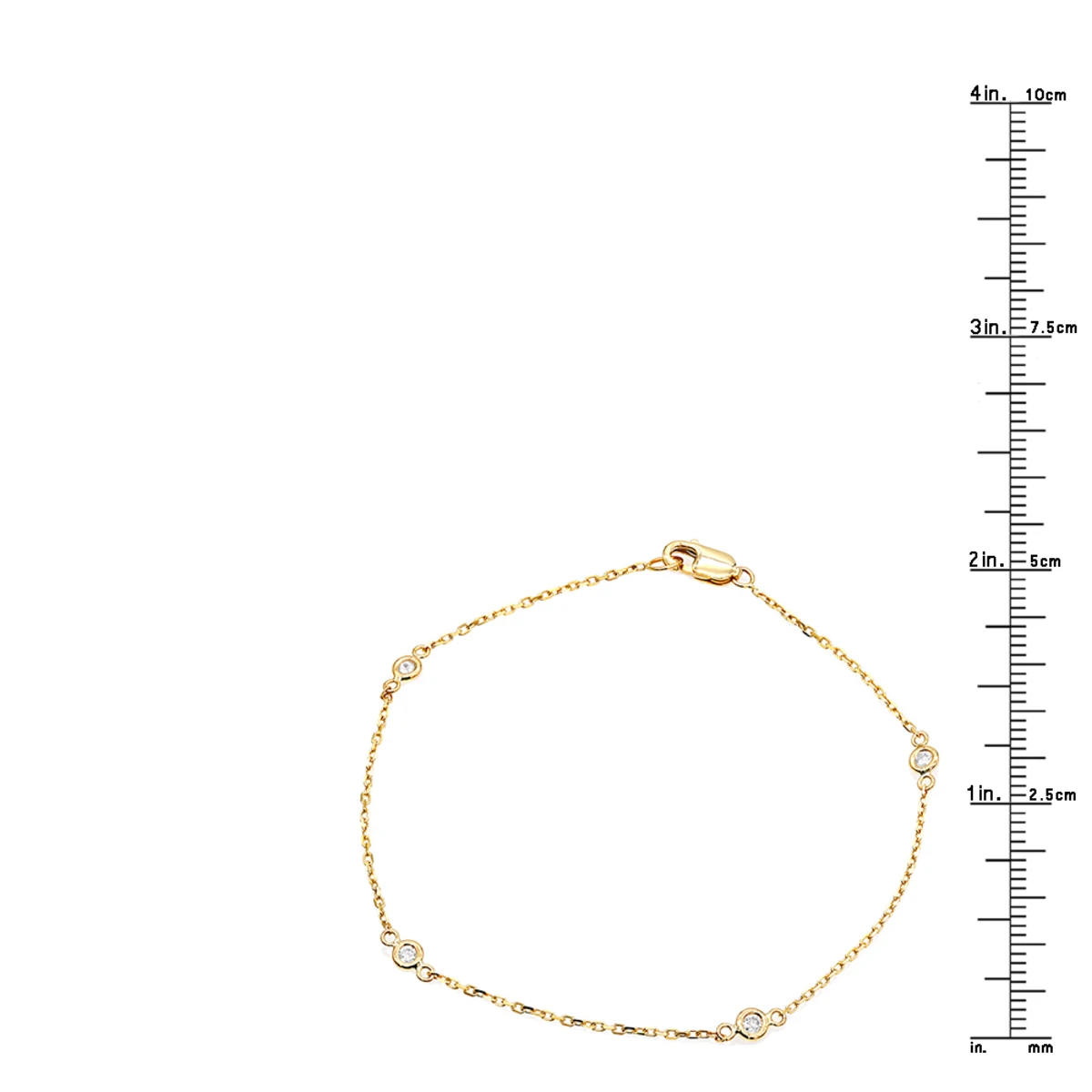 Solid 14K Yellow Gold Diamonds By The Yard Bracelet For Women 0.15ct - Image 5