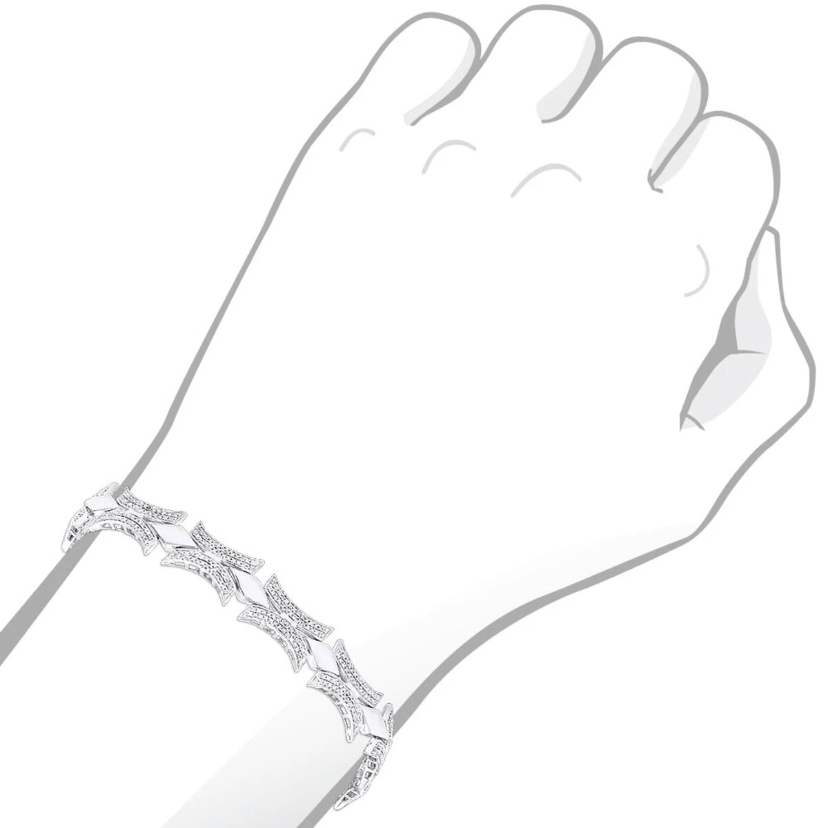 Sterling Silver Diamond Bracelet 1.96ct - Image 3