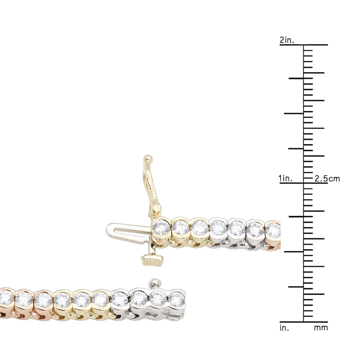 Unique Diamond Tennis Bracelet For Women Tricolor 14K White/Yellow/Rose Gold - Image 4