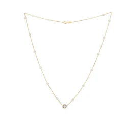 Unique Diamonds By The Yard Necklace 14K Yellow Gold 1.8 Carats Adjustable Length